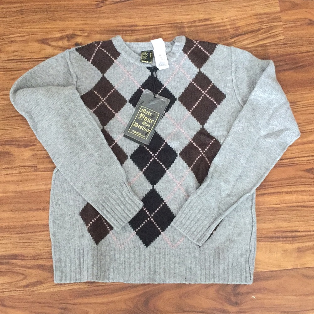 NWT RG512 Men’s Gray sweater Argyle pattern - Picture 6 of 7